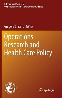 Operations Research and Health Care Policy - cover