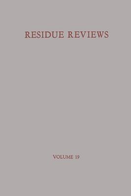 Residue Reviews/Rückstandsberichte - Francis A. Gunther - cover