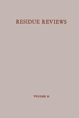 Residue Reviews/Rückstandsberichte - Francis A. Gunther - cover