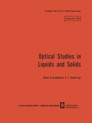 Optical Studies in Liquids and Solids - cover
