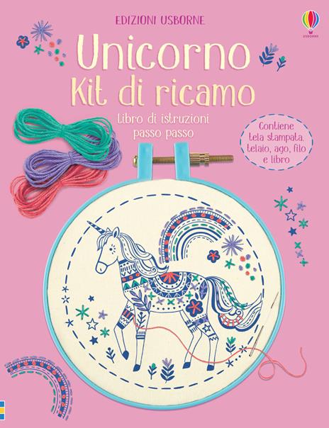 Unicorni. Kit di ricamo. Con gadget - Lara Bryan - copertina