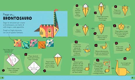 Origami di dinosauri. 75 fogli decorati e un libro di istruzioni passo passo - Lucy Bowman - 5