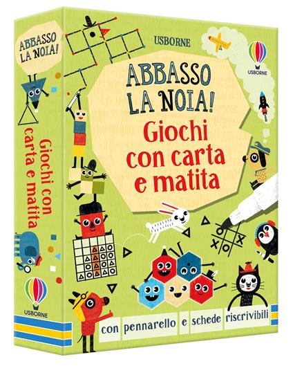 Giochi con carta e matita. Abbasso la noia! Con gadget - Emily Bone - copertina