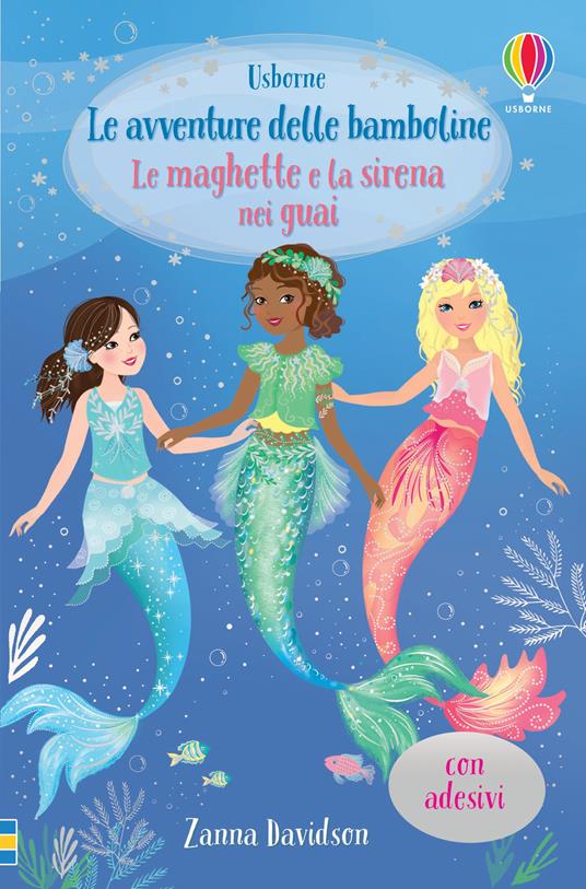 Le maghette e la sirena nei guai. Con adesivi - Zanna Davidson - copertina