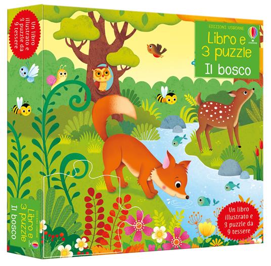 Il bosco. Libro e 3 puzzle. Ediz. a colori. Con 3 puzzle - Sam Taplin - copertina