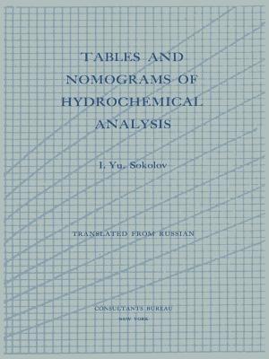 Tables and Nomograms of Hydrochemical Analysis - I. Yu Sokolov - cover