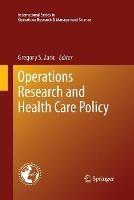 Operations Research and Health Care Policy - cover