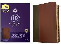 NKJV Life Application Study Bible, Third Edition, Large Print (Leatherlike, Brown/Mahogany, Indexed, Red Letter) - Tyndale - cover