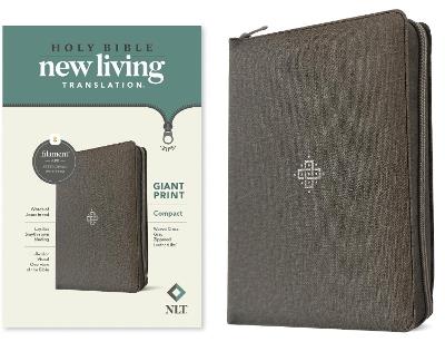 NLT Compact Giant Print Zipper Bible, Filament Edition, Grey - cover