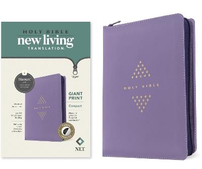 NLT Compact Giant Print Zipper Bible, Filament-Enabled Edition (Leatherlike, Diamond Lavender, Indexed, Red Letter) - Tyndale - cover