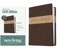 Holy Bible: New Living Translation, Dark Brown/Tan Tutone , Leatherlike, Premium Gift, Filament Enabled, Red Letter With Ribbon Marker