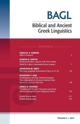 Biblical and Ancient Greek Linguistics, Volume 4 - cover