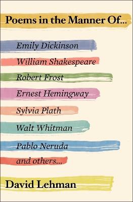 Poems in the Manner Of - David Lehman - cover