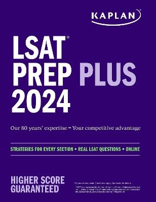 LSAT Prep Plus 2024:  Strategies for Every Section + Real LSAT Questions + Online - Kaplan Test Prep - cover