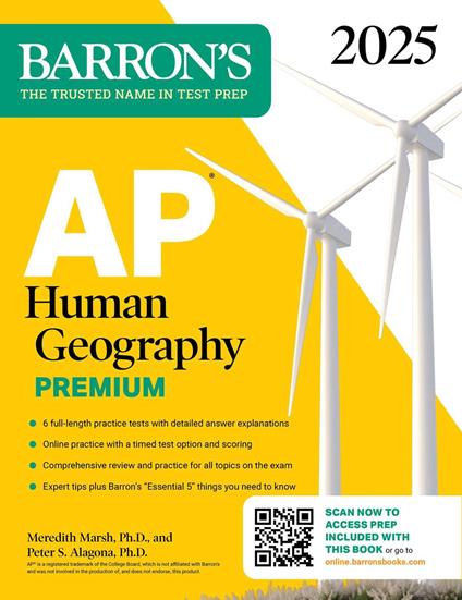 AP Human Geography Premium, 2025: Prep Book with 6 Practice Tests + Comprehensive Review + Online Practice