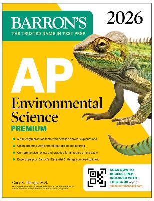 AP Environmental Science Premium, 2026: Prep Book With 5 Practice Tests + Comprehensive Review + Online Practice - Barron's Educational Series,Gary S. Thorpe - cover