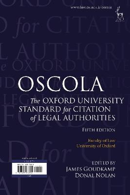 OSCOLA: The Oxford University Standard for Citation of Legal Authorities - cover