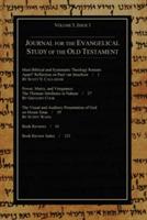 Journal for the Evangelical Study of the Old Testament, 5.1 - cover