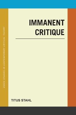 Immanent Critique - Titus Stahl - cover
