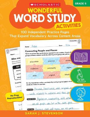 Wonderful Word Study Activities: Grade 5: 100 Independent Practice Pages That Expand Vocabulary Across Content Areas - cover