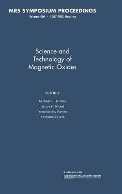 Science and Technology of Magnetic Oxides: Volume 494 - cover