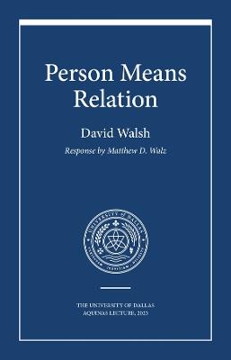 Person Means Relation - David Walsh - cover