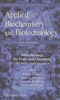 Biotechnology for Fuels and Chemicals: The Twenty-Ninth Symposium - cover