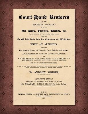 Court-Hand Restored [1879] - Andrew Wright - cover