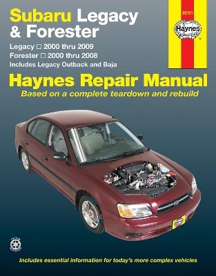 Subaru Legacy & Forester covering Legacy (2000-2009) & Forester (2000-2008), inc. Legacy Outback & Baja Haynes Repair Manual (USA) - Haynes Publishing - cover