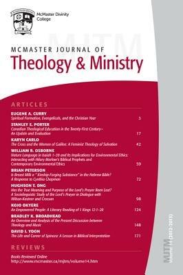 McMaster Journal of Theology and Ministry: Volume 14, 20132014 - cover