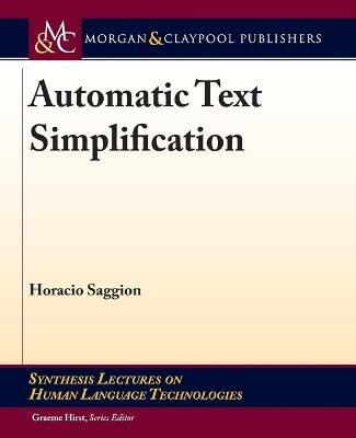 Automatic Text Simplification - Horacio Saggion - cover