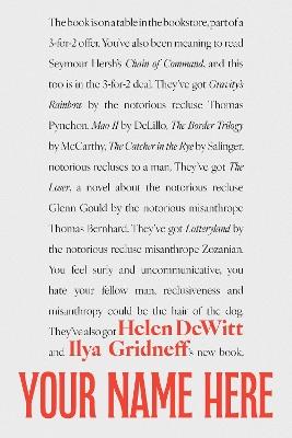 Your Name Here - Helen Dewitt,Ilya Gridneff - cover