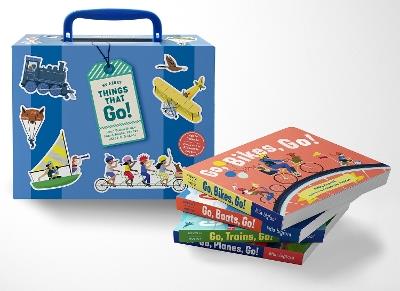 My First Things That Go: A Four-Board-Book Box Set of Boats, Planes, Bikes, and Trains for Toddlers 1-3 - Addie Boswell - cover