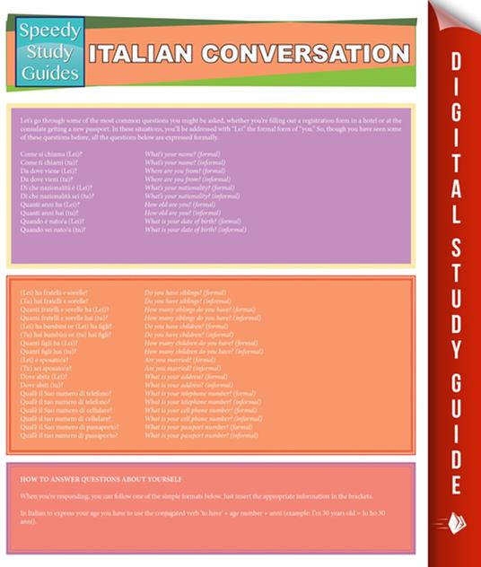 Italian Conversation (Speedy Study Guides) - Speedy Publishing - ebook