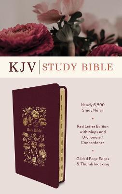 The KJV Study Bible, Indexed [Crimson Bouquet] - Christopher D Hudson - cover