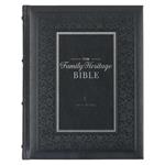 NLT Family Heritage Bible, Large Print Family Devotional Bible for Study, New Living Translation Holy Bible Faux Leather Hardcover, Additional Interactive Content, Black