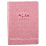 KJV Kids Bible, 40 Pages Full Color Study Helps, Presentation Page, Ribbon Marker, Holy Bible for Children Ages 8-12, Light Pink Hearts Faux Leather Flexible Cover