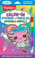 Color-In Stickers and Puzzles! Adorable Animals