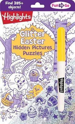 Glitter Easter Hidden Pictures Puzzles: Over 370 Hidden Objects in Festive Easter Puzzle Book Featuring Bunnies, Eggs and Flowers, Easter Gift for Kids 6-9 - cover