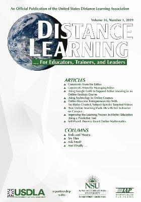 Distance Learning - Volume 16 Issue 1 2019 - cover