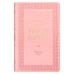 KJV Holy Bible, Giant Print Standard Size Faux Leather Red Letter Edition - Ribbon Marker, King James Version, Pink