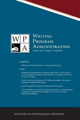 Wpa: Writing Program Administration 49.1 (Fall 2025) - cover