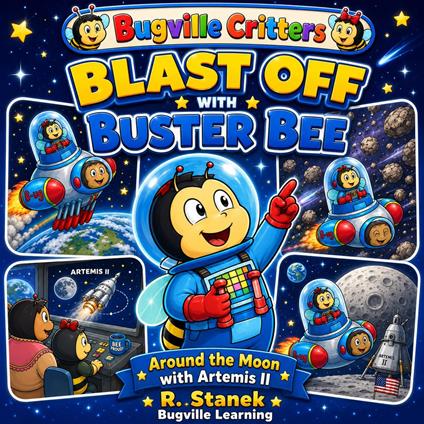 Blast Off With Buster Bee Around the Moon with Artemis II (A Bugville Critters Story) - R. Stanek - ebook