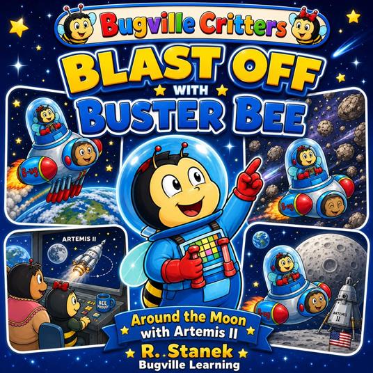 Blast Off With Buster Bee Around the Moon with Artemis II (A Bugville Critters Story) - R. Stanek - ebook