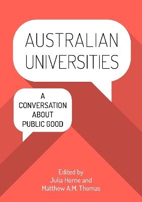 Australian Universities: A conversation about public good - cover