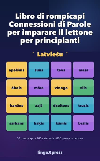 Libro di rompicapi Connessioni di Parole per imparare il lettone per principianti - lingoXpress - ebook