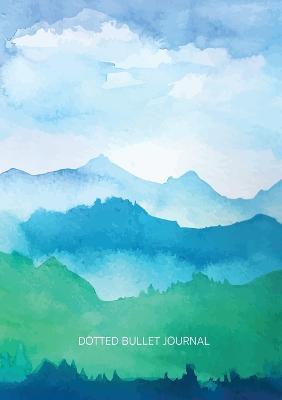Watercolor Blue & Green Hills - Dotted Bullet Journal: Medium A5 - 5.83X8.27 - Blank Classic - cover