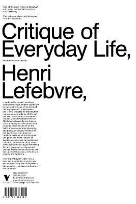 Critique of Everyday Life: The One-Volume Edition - Henri Lefebvre - cover
