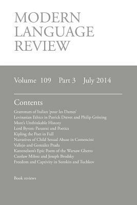 Modern Language Review (109: 3) July 2014 - cover