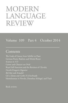 Modern Language Review (109: 4) October 2014 - cover